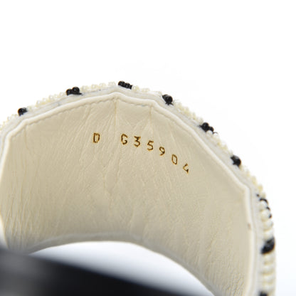 Chanel Pearl Embroidery CC Mules 35 Black White 8 of 9