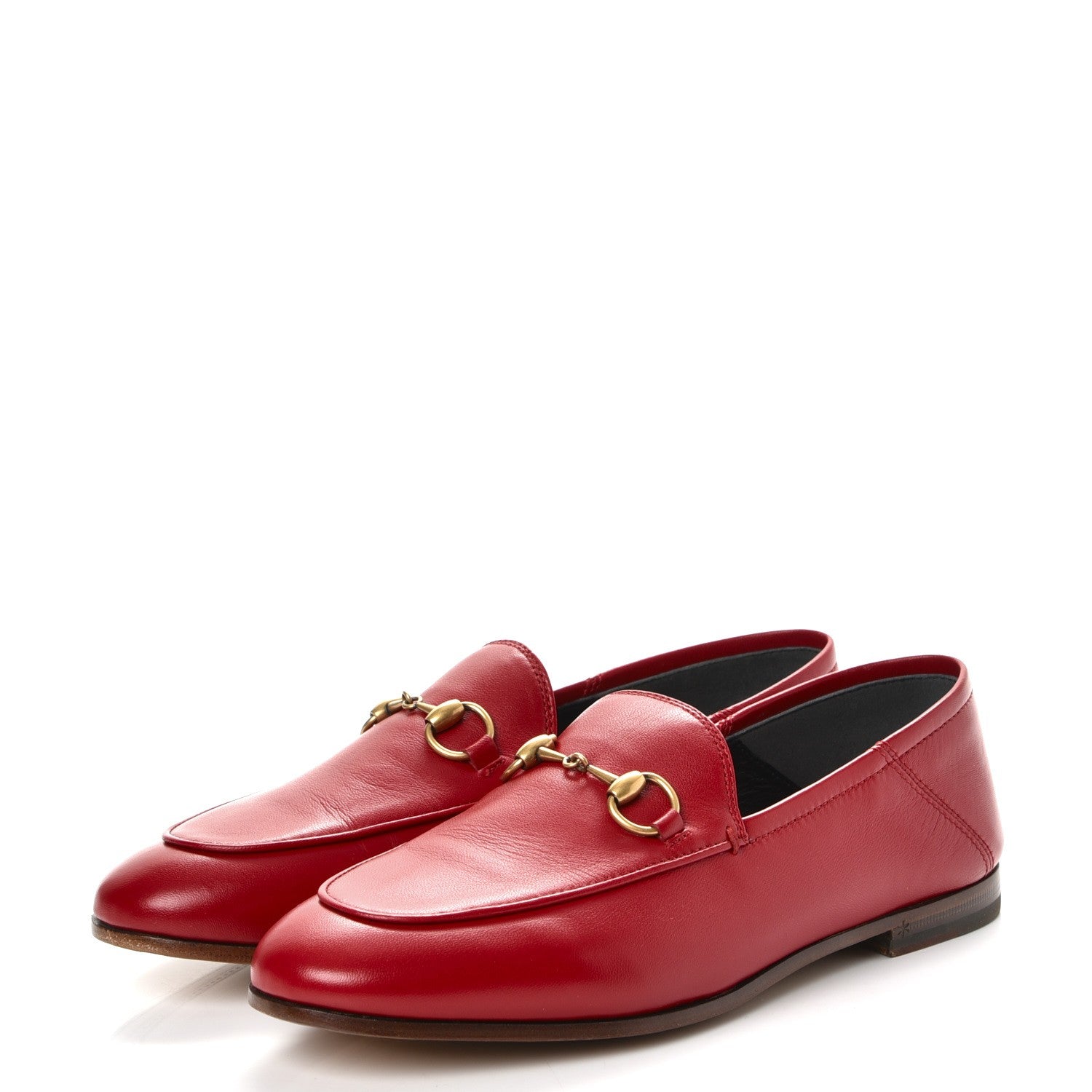Gucci Lambskin Womens Brixton Horsebit Loafers 36 Hibiscus Red 3 of 10