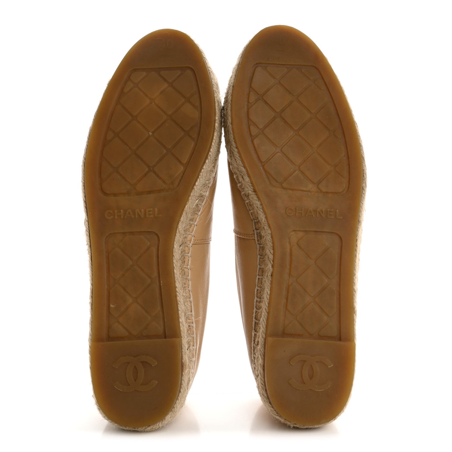 Chanel Lambskin CC Espadrilles 40 Beige Black 6 of 10
