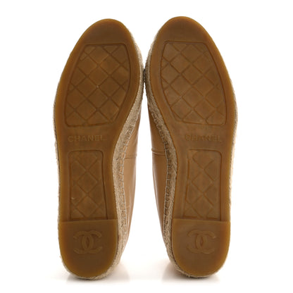 Chanel Lambskin CC Espadrilles 40 Beige Black 6 of 10