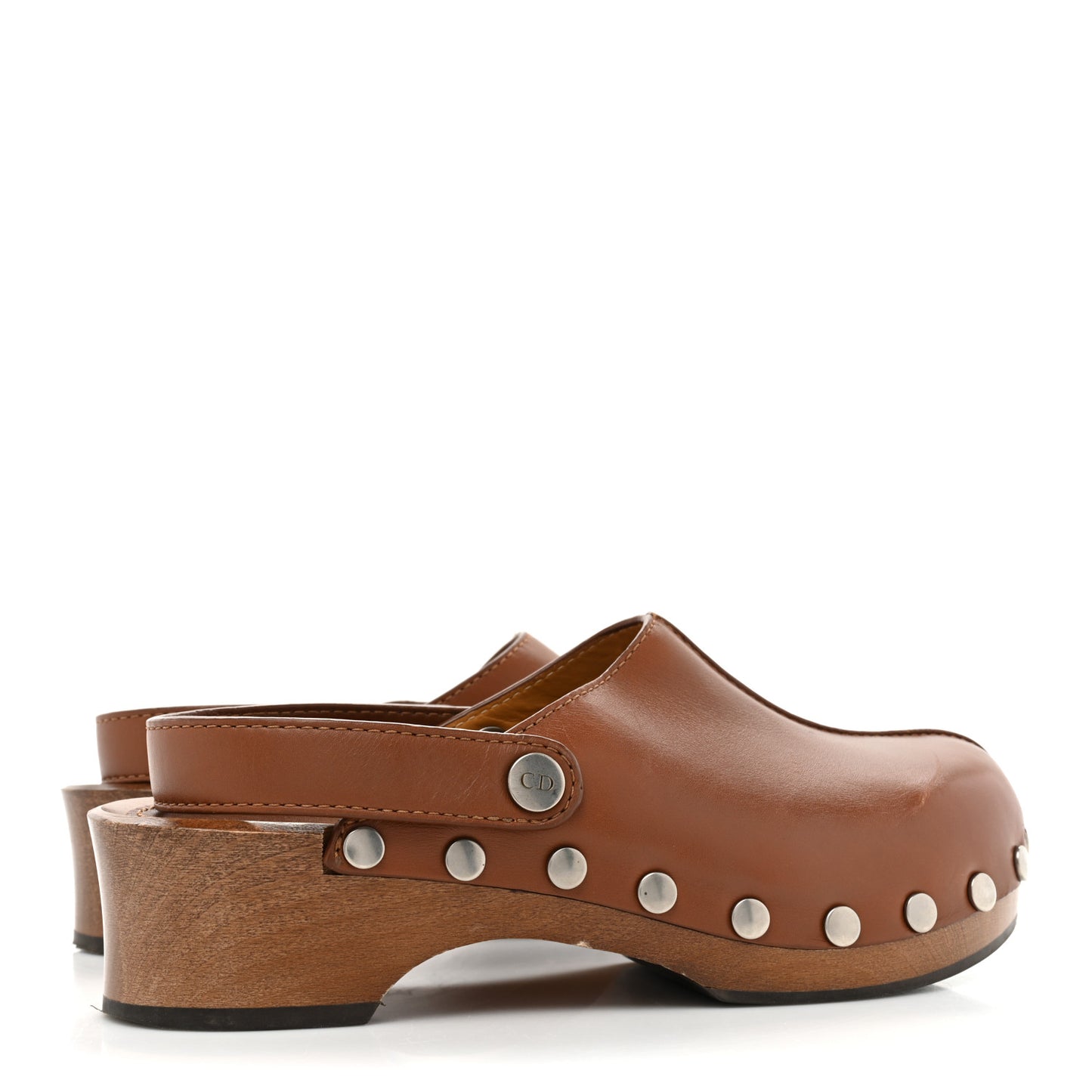 Calfskin Diorquake 20mm Slingback Clogs 38.5 Camel