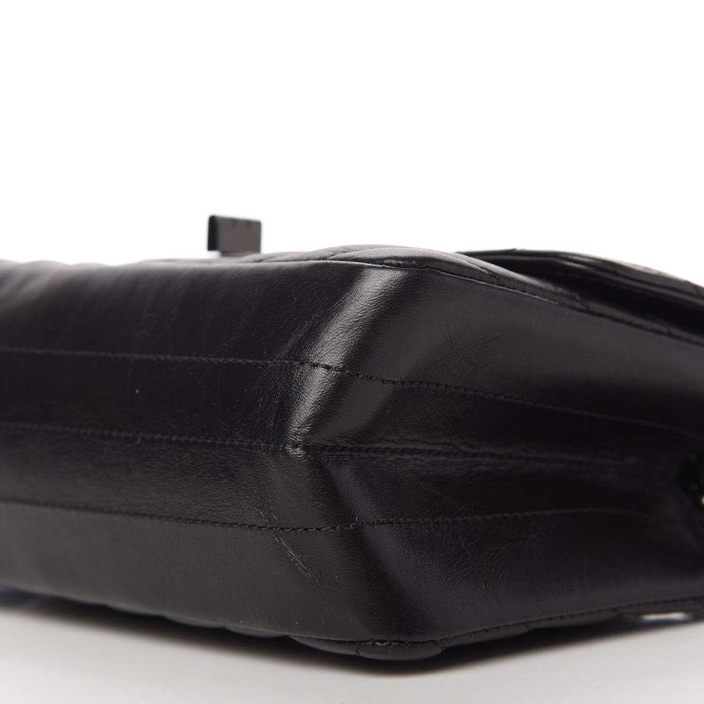 Aged Calfskin Chevron Quilted 2.55 Reissue Mini Flap So Black