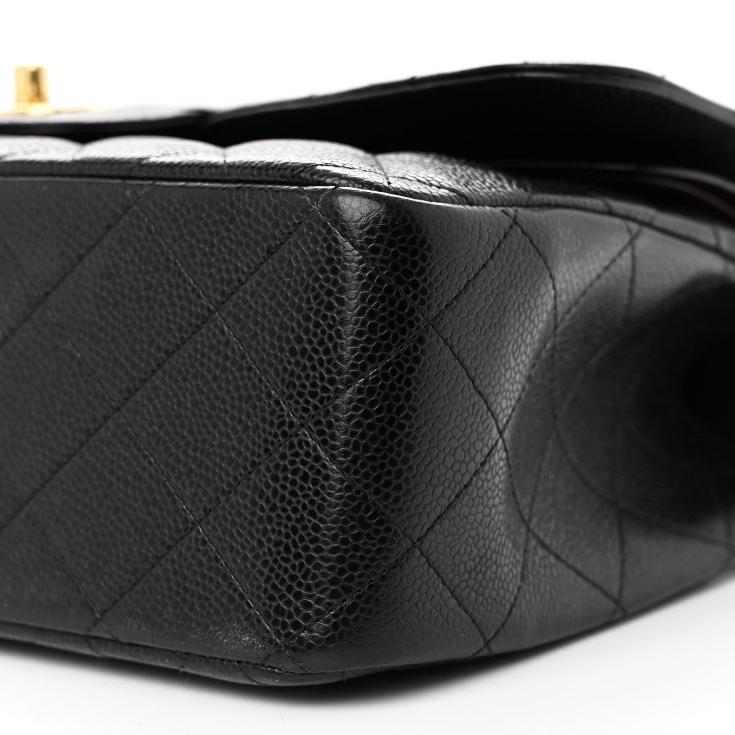 Caviar Quilted Jumbo Double Flap Black