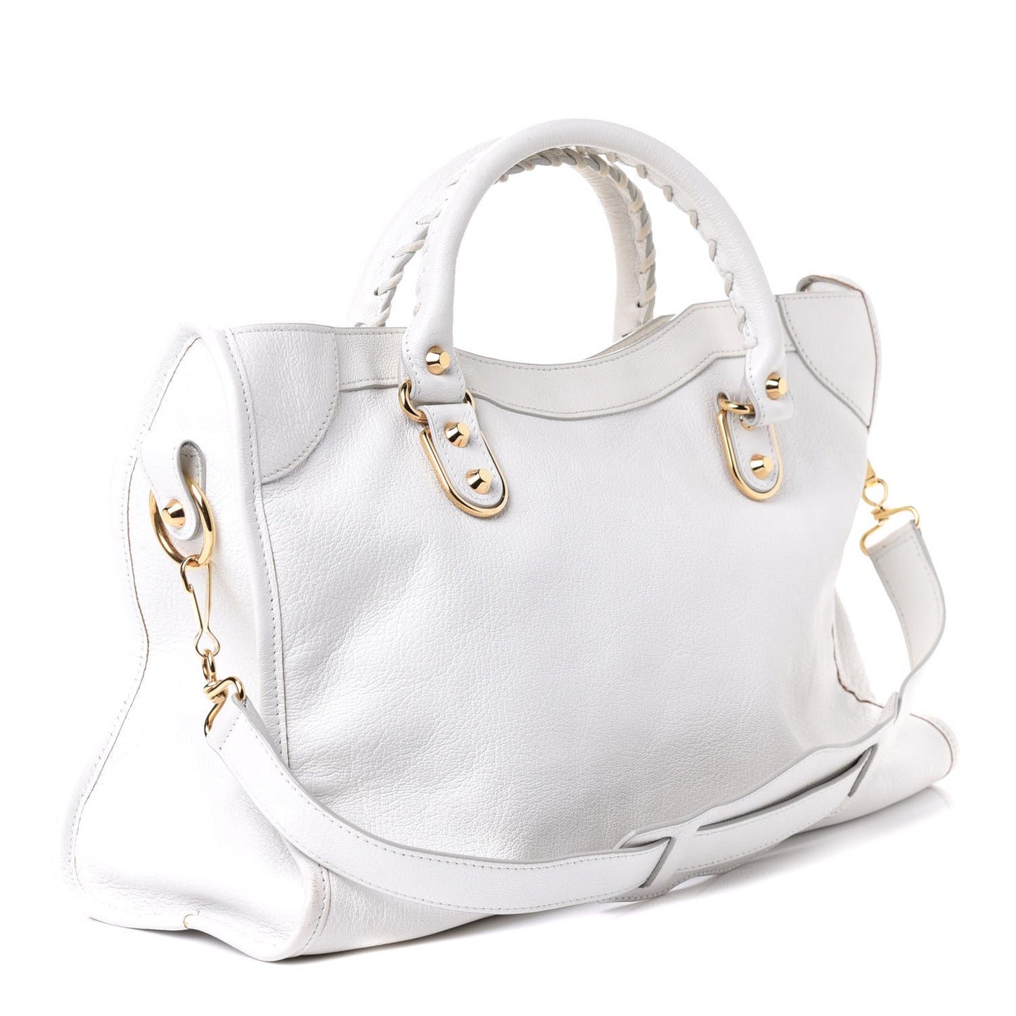 Chevre Gold Metallic Edge Hardware City White