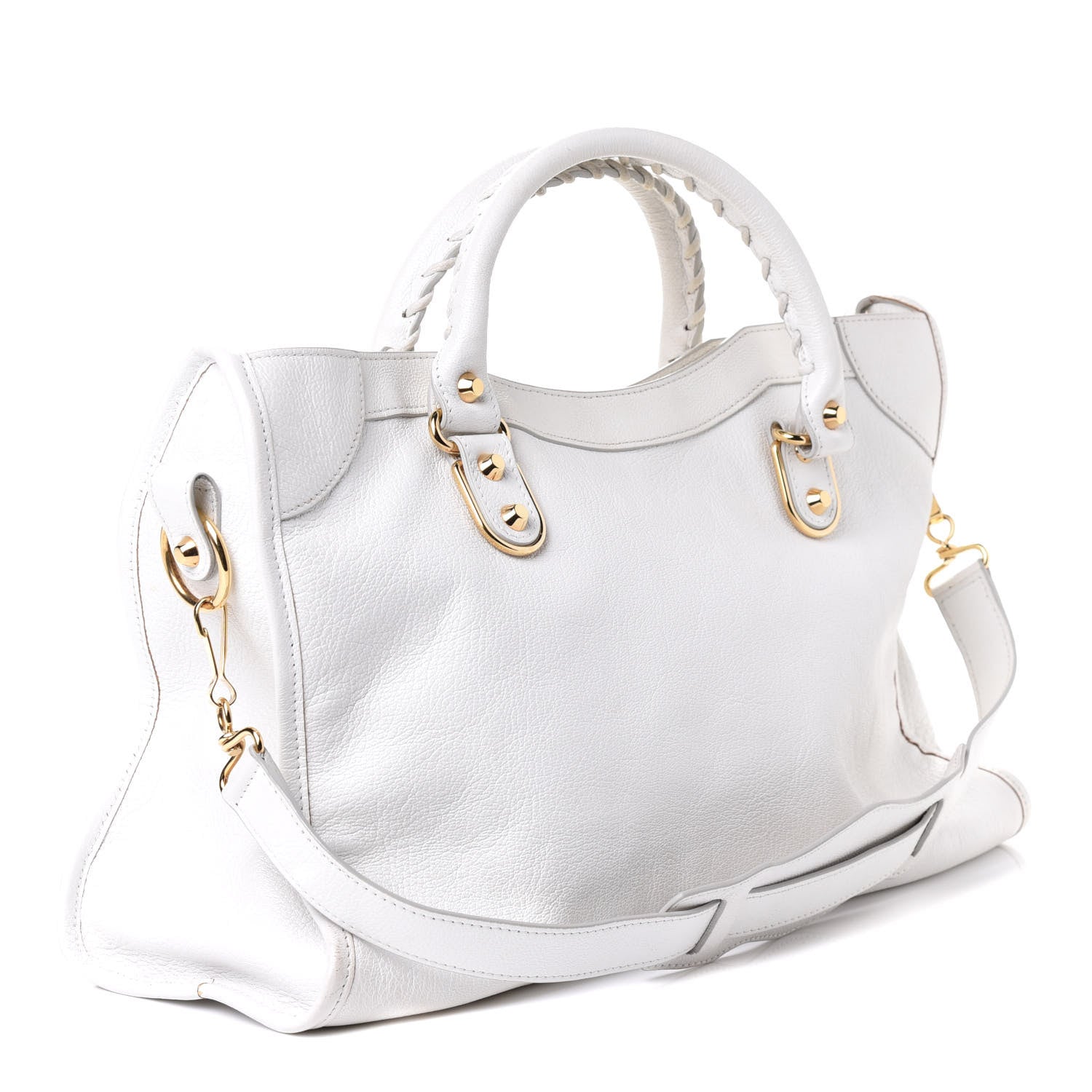 Balenciaga Chevre Gold Metallic Edge Hardware City White 2 of 4
