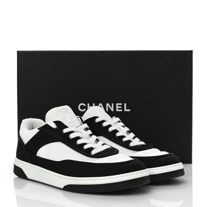 Chanel Fabric Womens Logo Sneakers 38 Black White 10 of 10