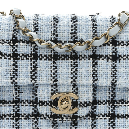 Chanel Tweed Quilted Mini Rectangular Flap Light Blue 8 of 10