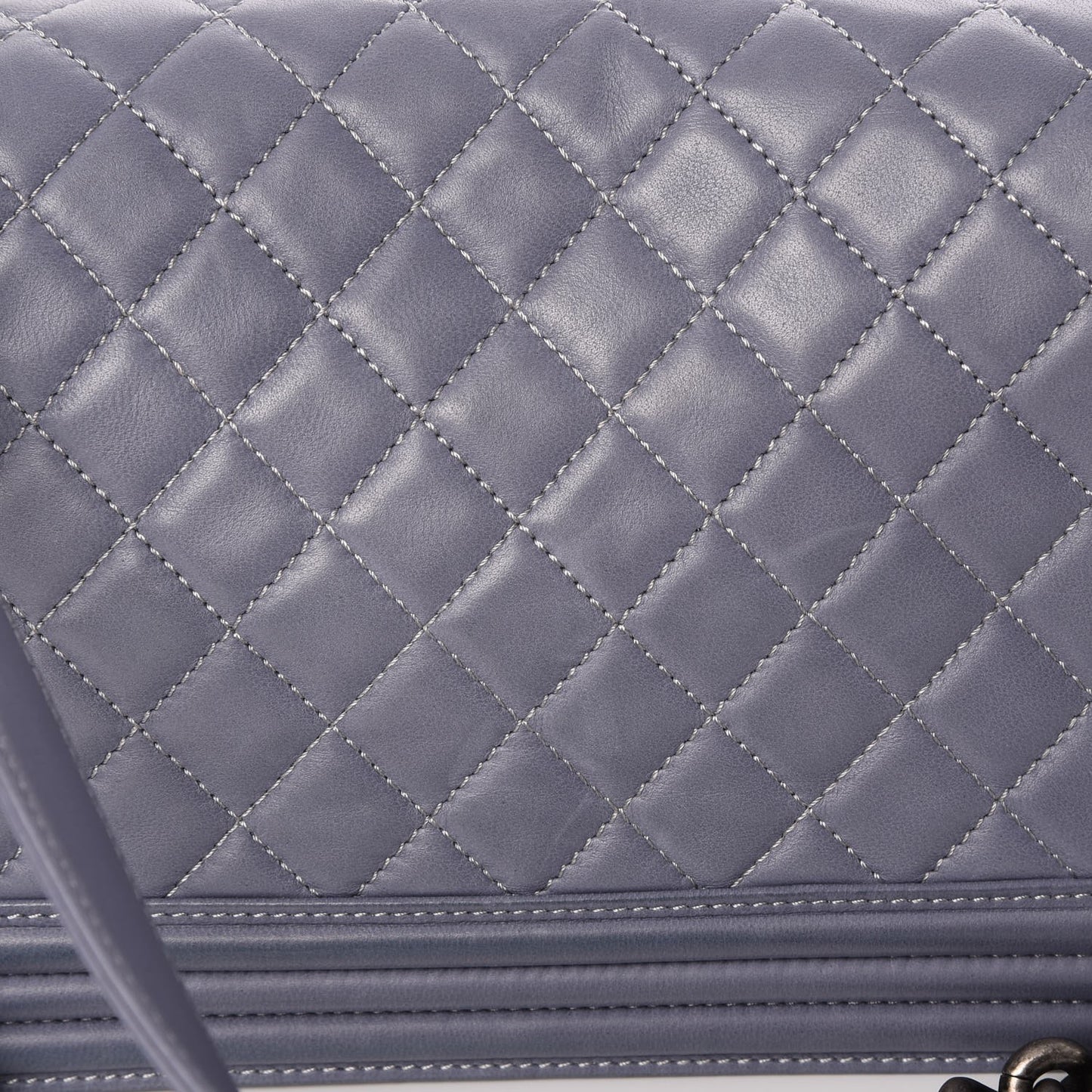 Lambskin Quilted Medium Boy Flap Blue