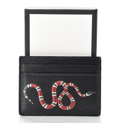 Gucci Calfskin Kingsnake Card Holder Black 7 of 7