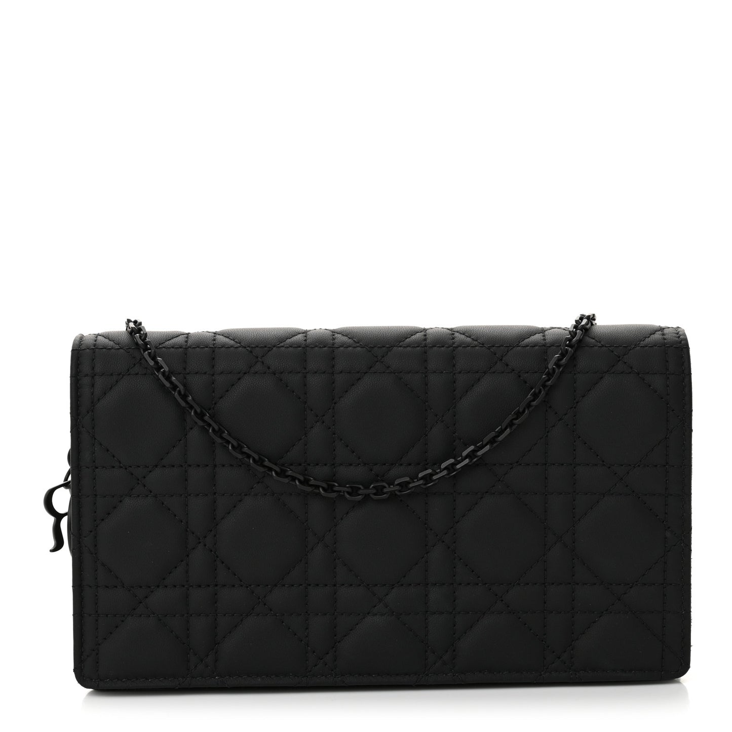Ultra Matte Calfskin Cannage Lady Dior Clutch Black