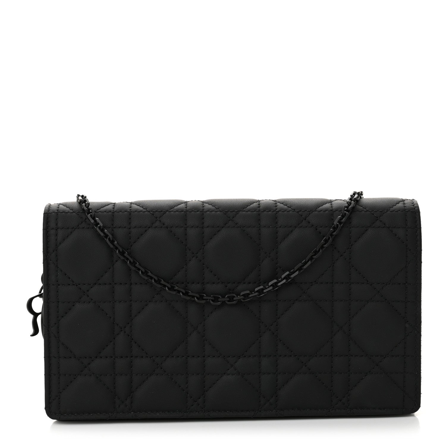 Christian Dior Ultra Matte Calfskin Cannage Lady Dior Clutch Black 1 of 12