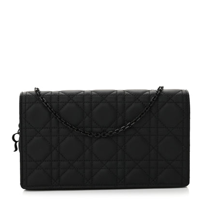 Christian Dior Ultra Matte Calfskin Cannage Lady Dior Clutch Black 1 of 12