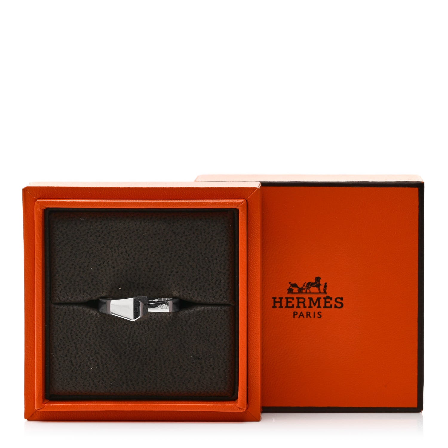 Hermes Sterling Silver PM Clou de Forge Ring 57 8 5 of 5