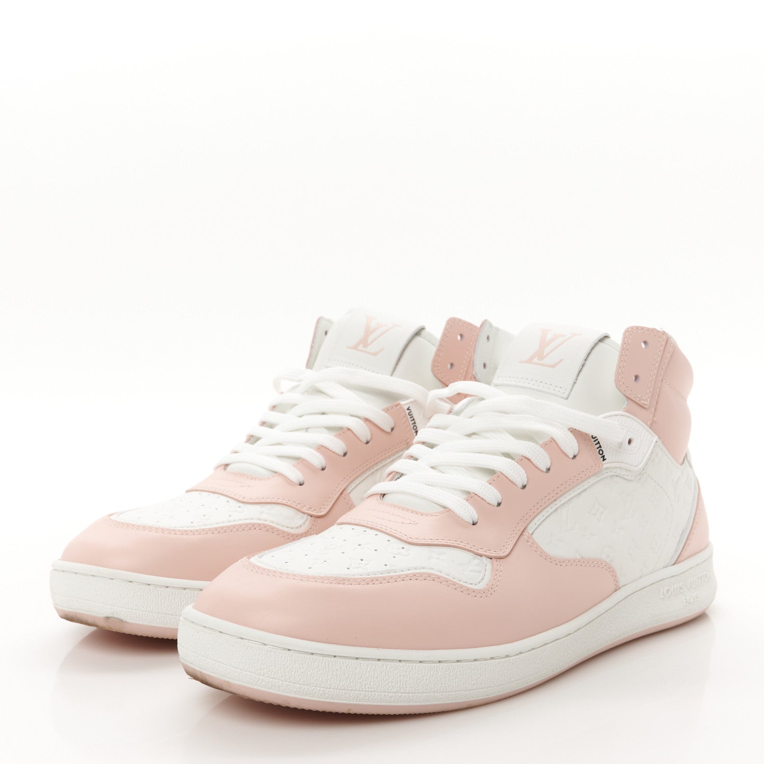 Louis Vuitton Calfskin Monogram Womens LV Stadium Mid Top Sneaker 42 Rose Clair Pink 4 of 11