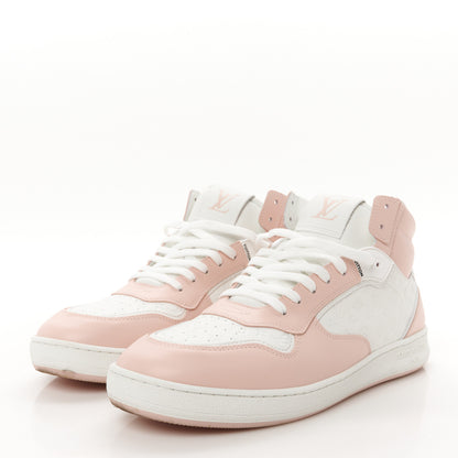 Louis Vuitton Calfskin Monogram Womens LV Stadium Mid Top Sneaker 42 Rose Clair Pink 4 of 11