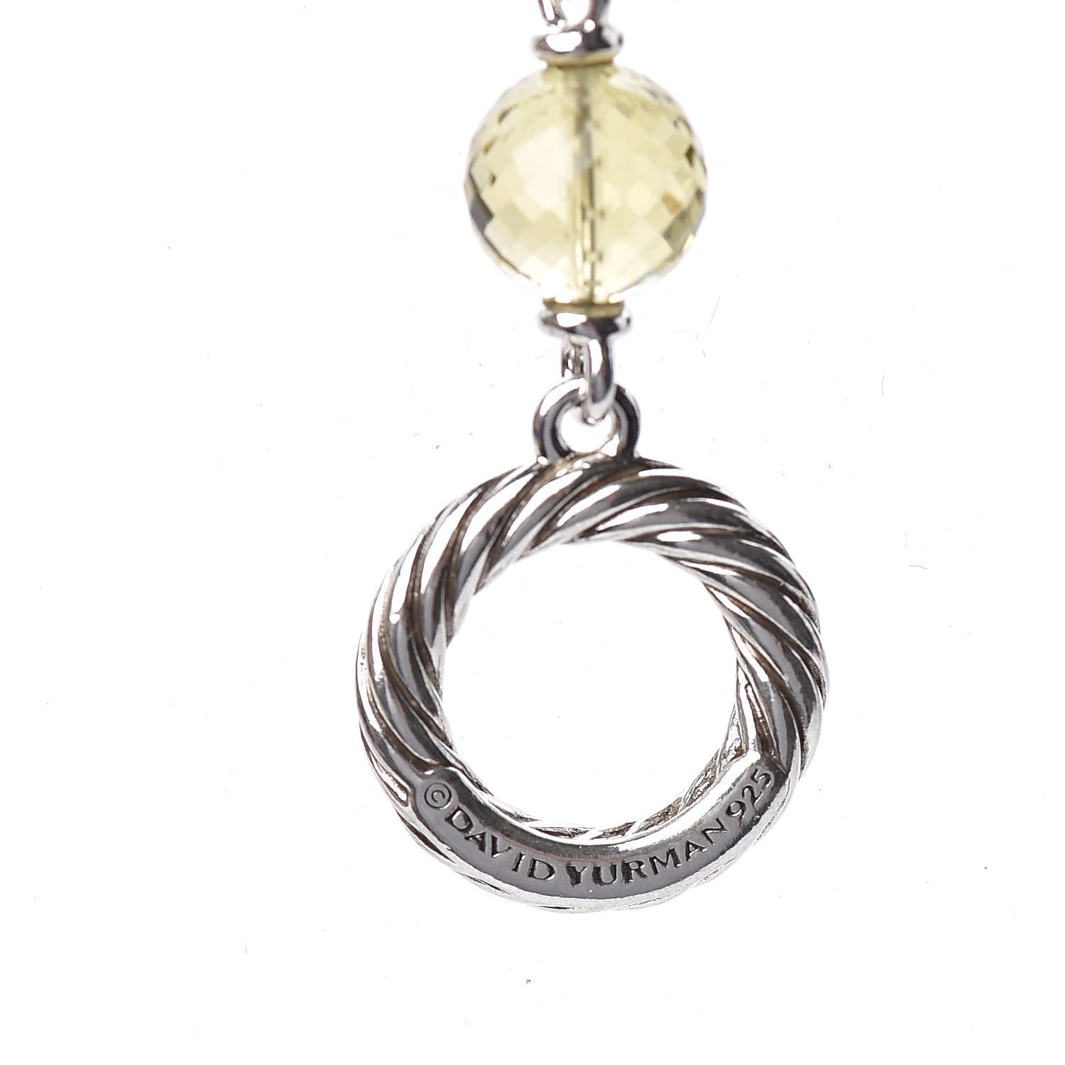 David Yurman Sterling Silver Pearl Peridot Citrine Quartz Quatrefoil Chain Necklace 6 of 6