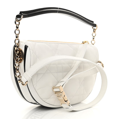Christian Dior Lambskin Cannage Small Dior Vibe Hobo Bag White 3 of 11