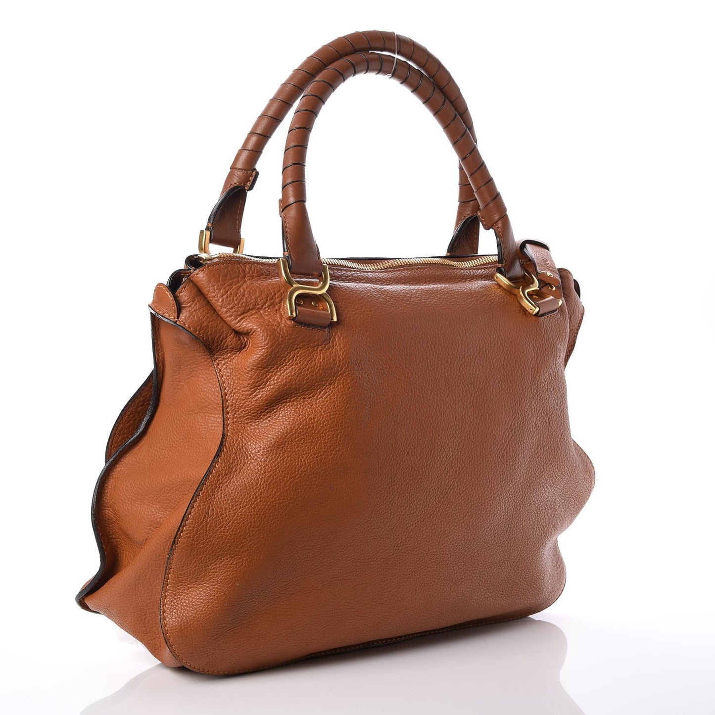 Calfskin Large Marcie Satchel Tan
