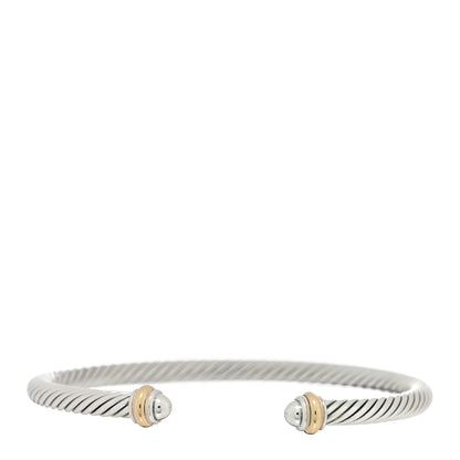David Yurman Sterling Silver 18K Yellow Gold 4mm Cable Classics Bracelet 1 of 3