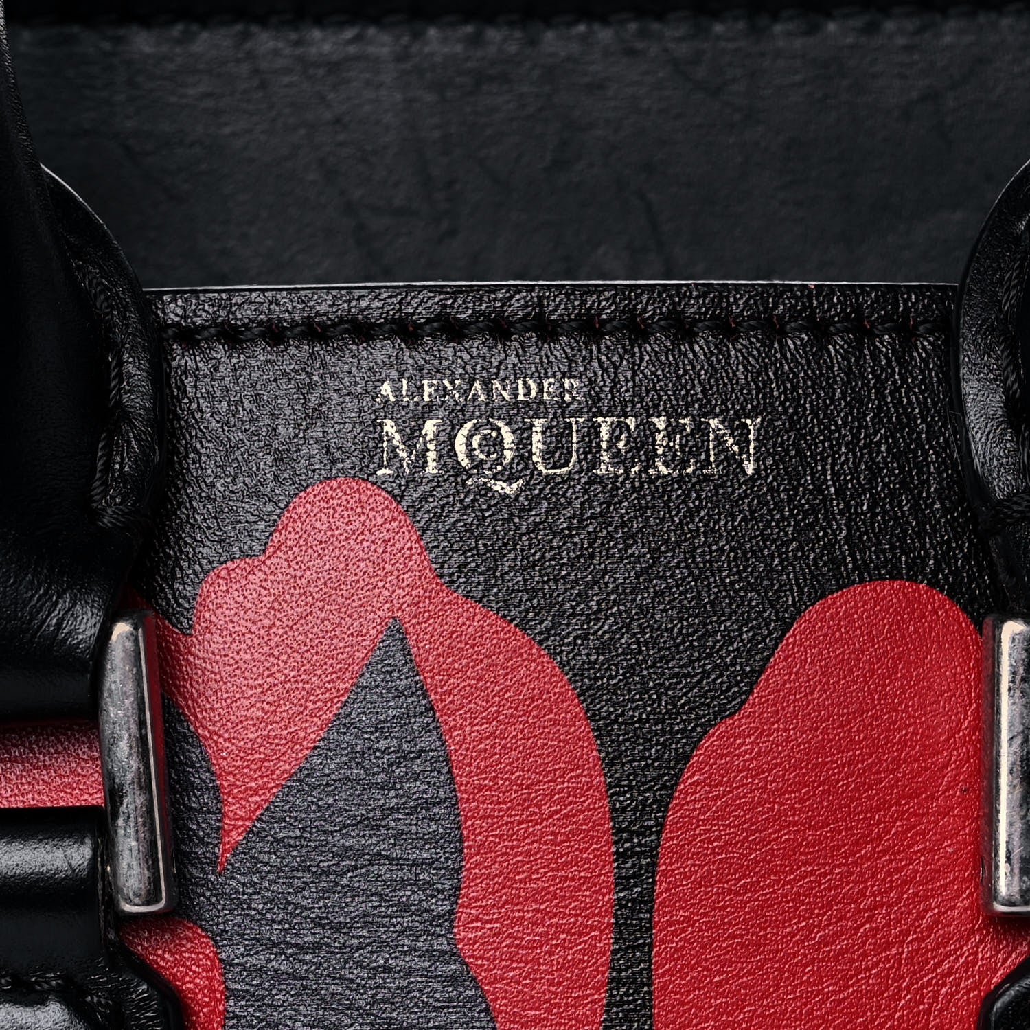Alexander McQueen Calfskin Floral Cut Out Mini Heroine Shoulder Bag Red 8 of 11