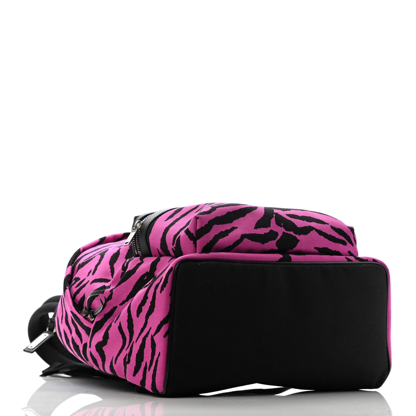Canvas Zebra Print City Backpack Pink Black