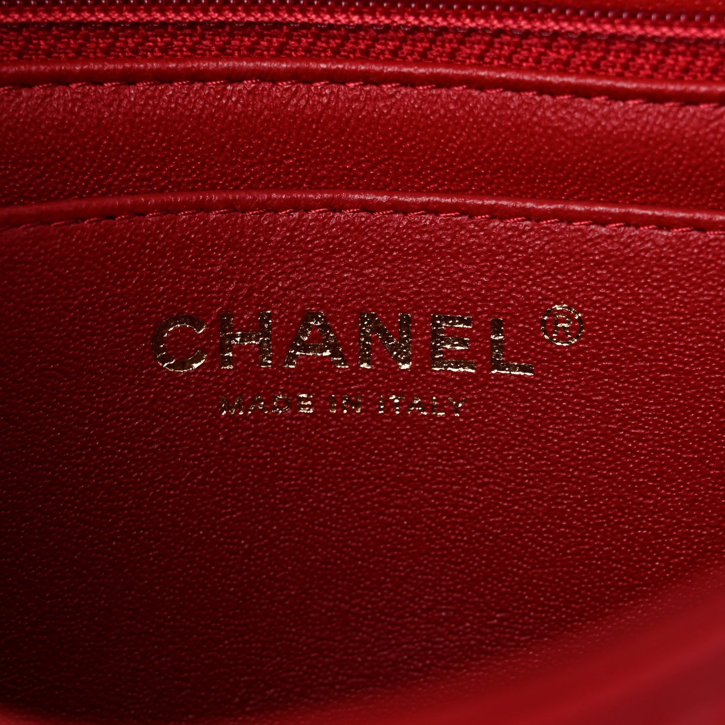 Lambskin Quilted Mini Rectangular Flap Red