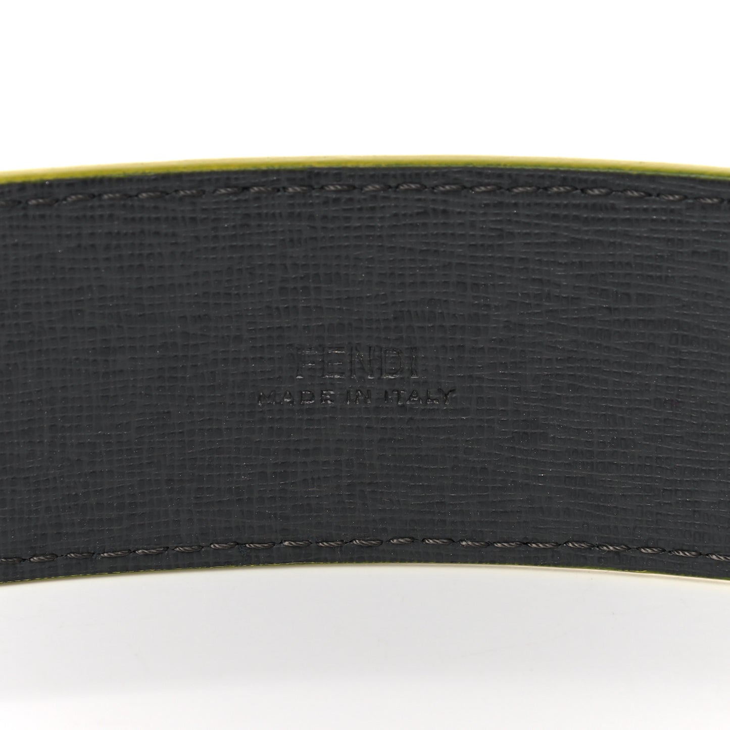 Vitello Century Elite Enamel FF Buckle Belt 95 38 Black Giallo Fluo