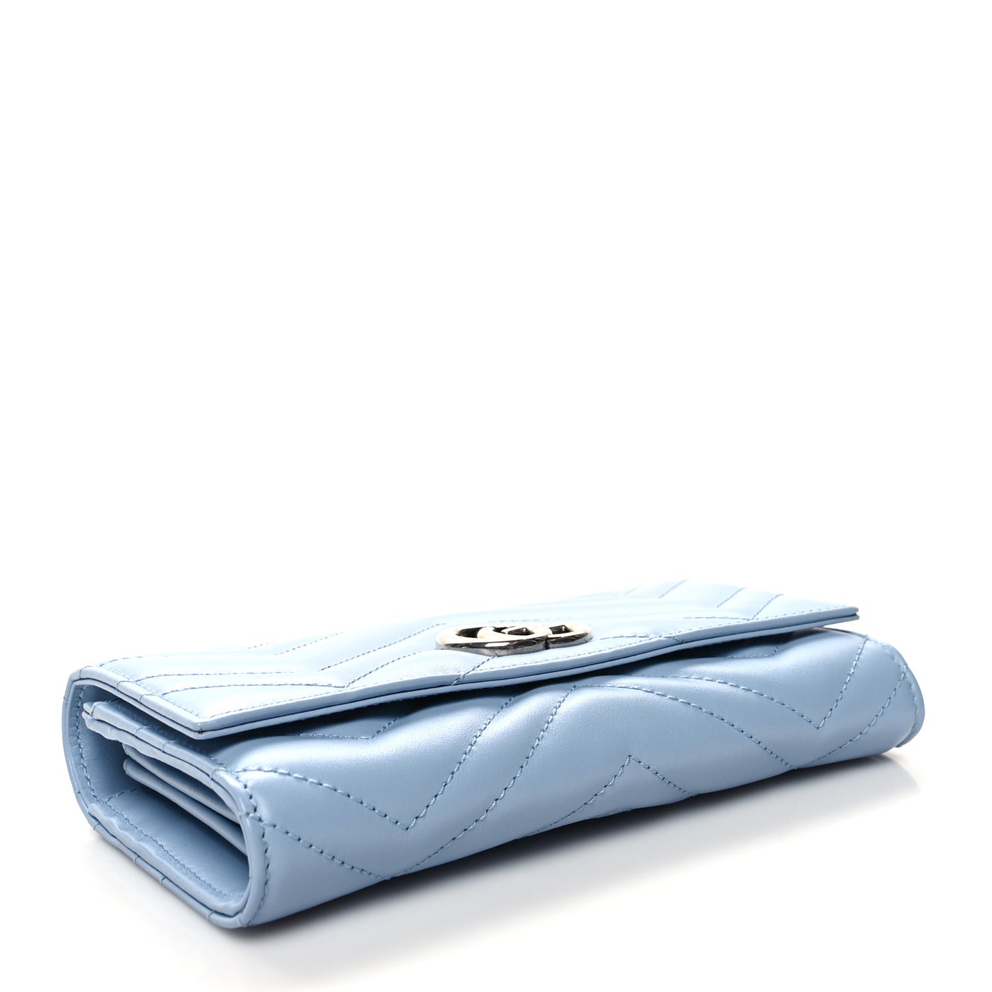 Calfskin Matelasse GG Marmont Continental Wallet Porcelain Light Blue