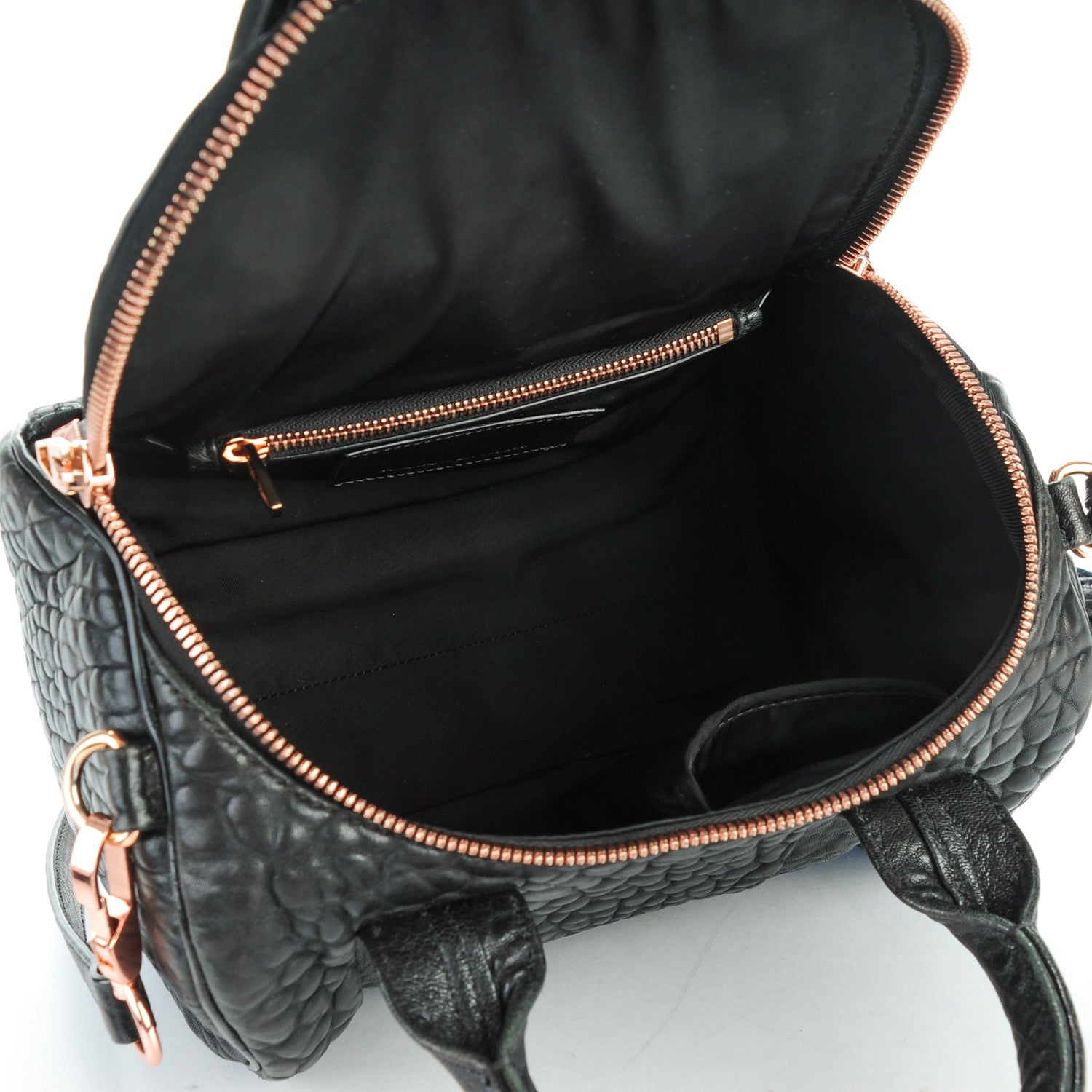 Alexander Wang Pebbled Lambskin Rockie Black Rose Gold Hardware 5 of 6