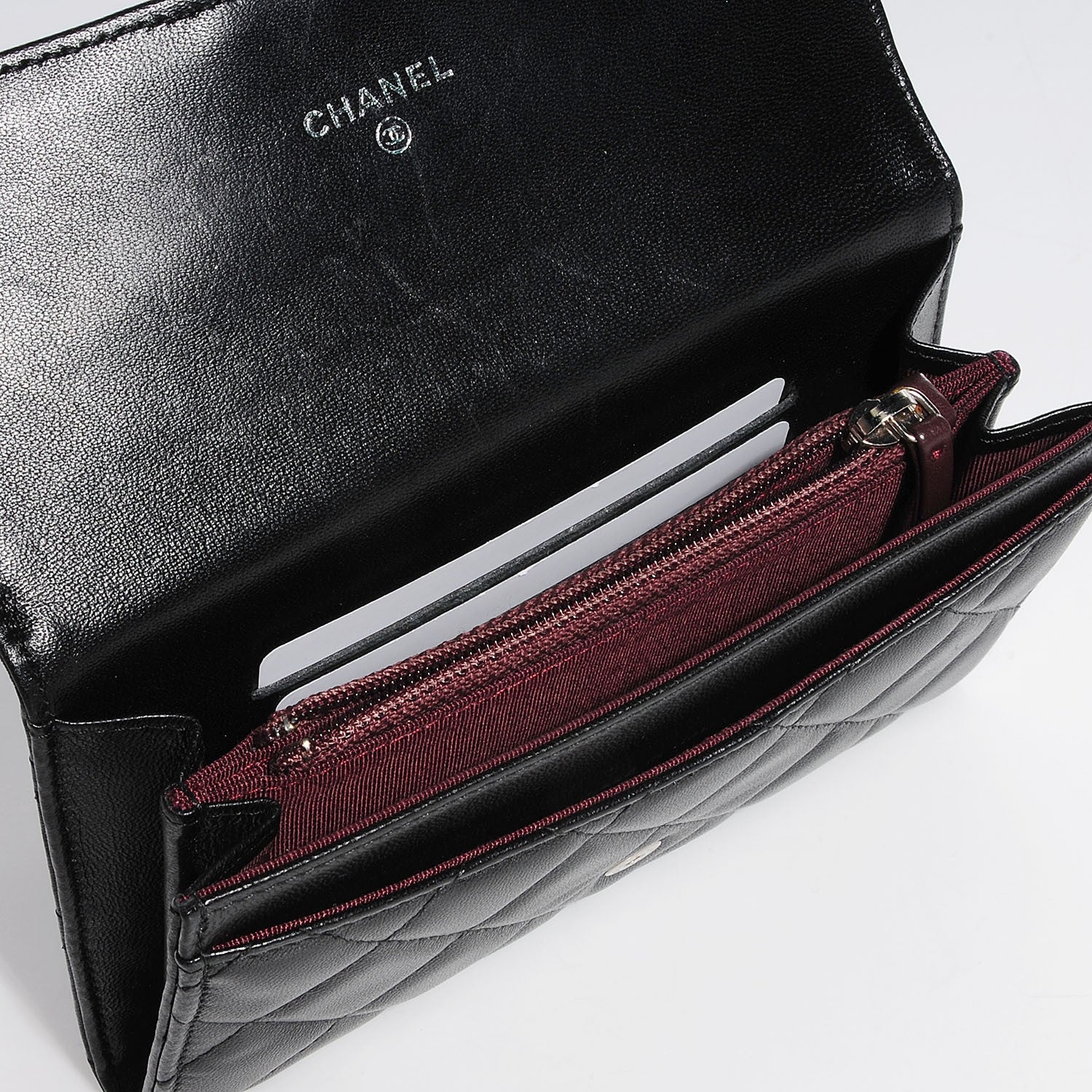 Chanel Lambskin Quilted Small Flap Wallet Black 6 of 9