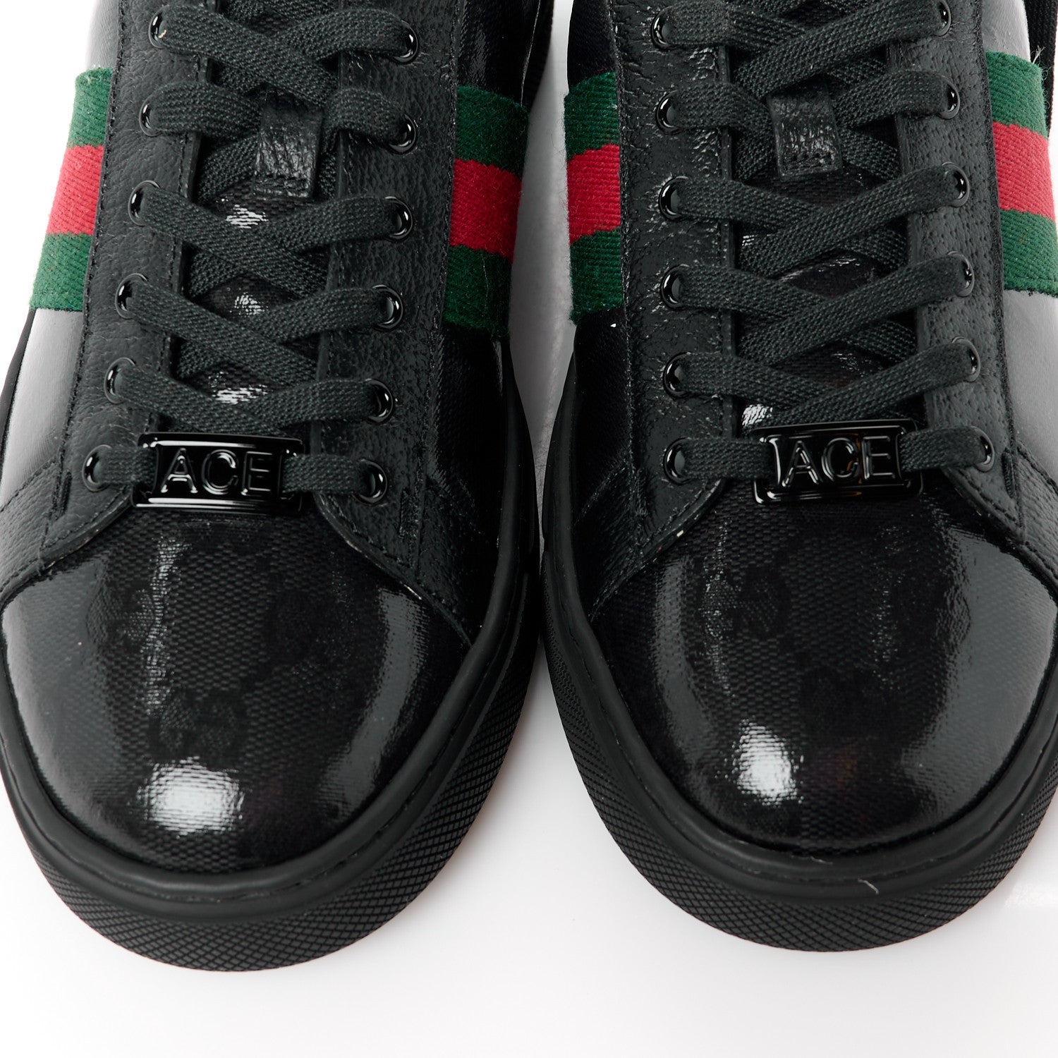 Gucci Crystal GG Monogram Web Womens New Ace Sneakers 37.5 Black 11 of 11