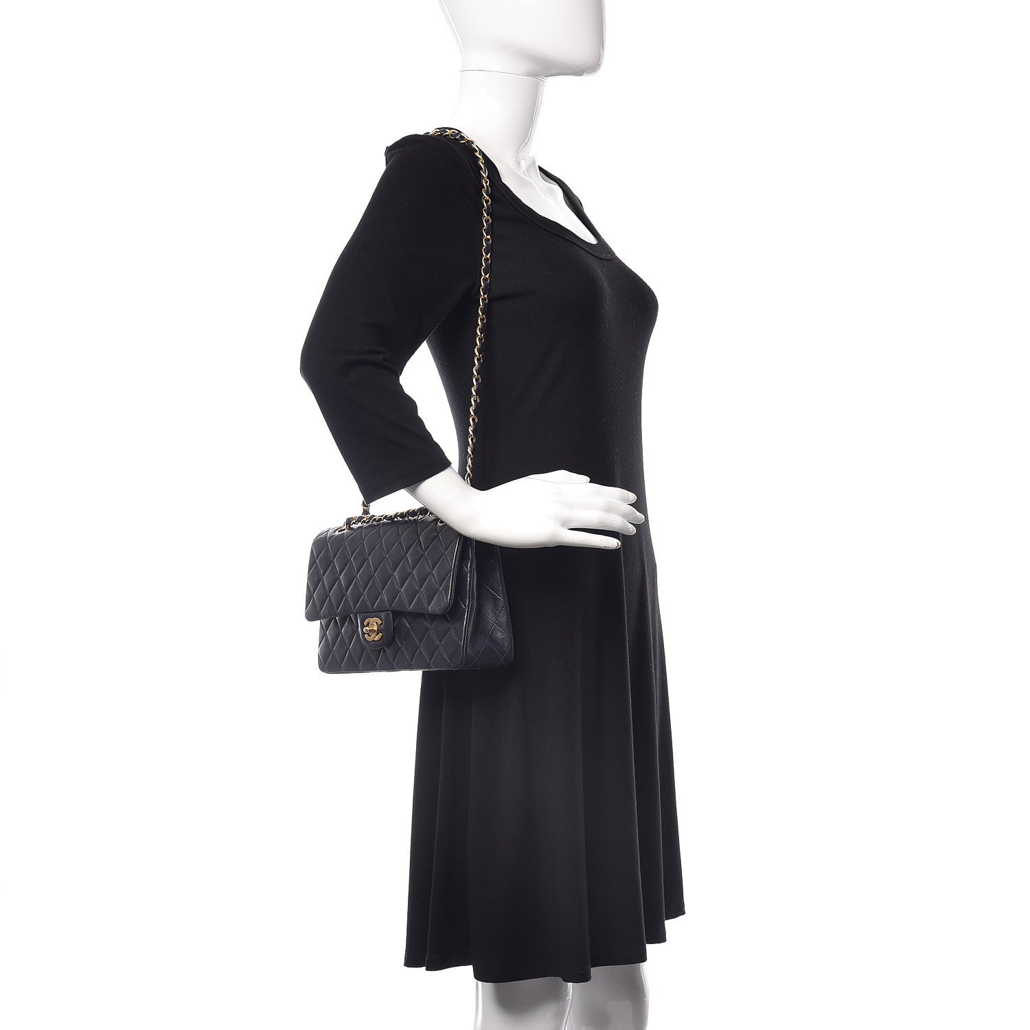 Chanel Lambskin Quilted Medium Double Flap Navy 3 of 15