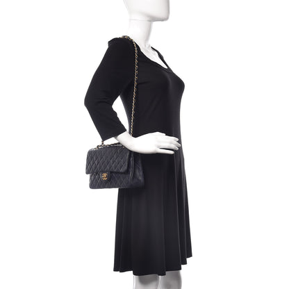 Chanel Lambskin Quilted Medium Double Flap Navy 3 of 15