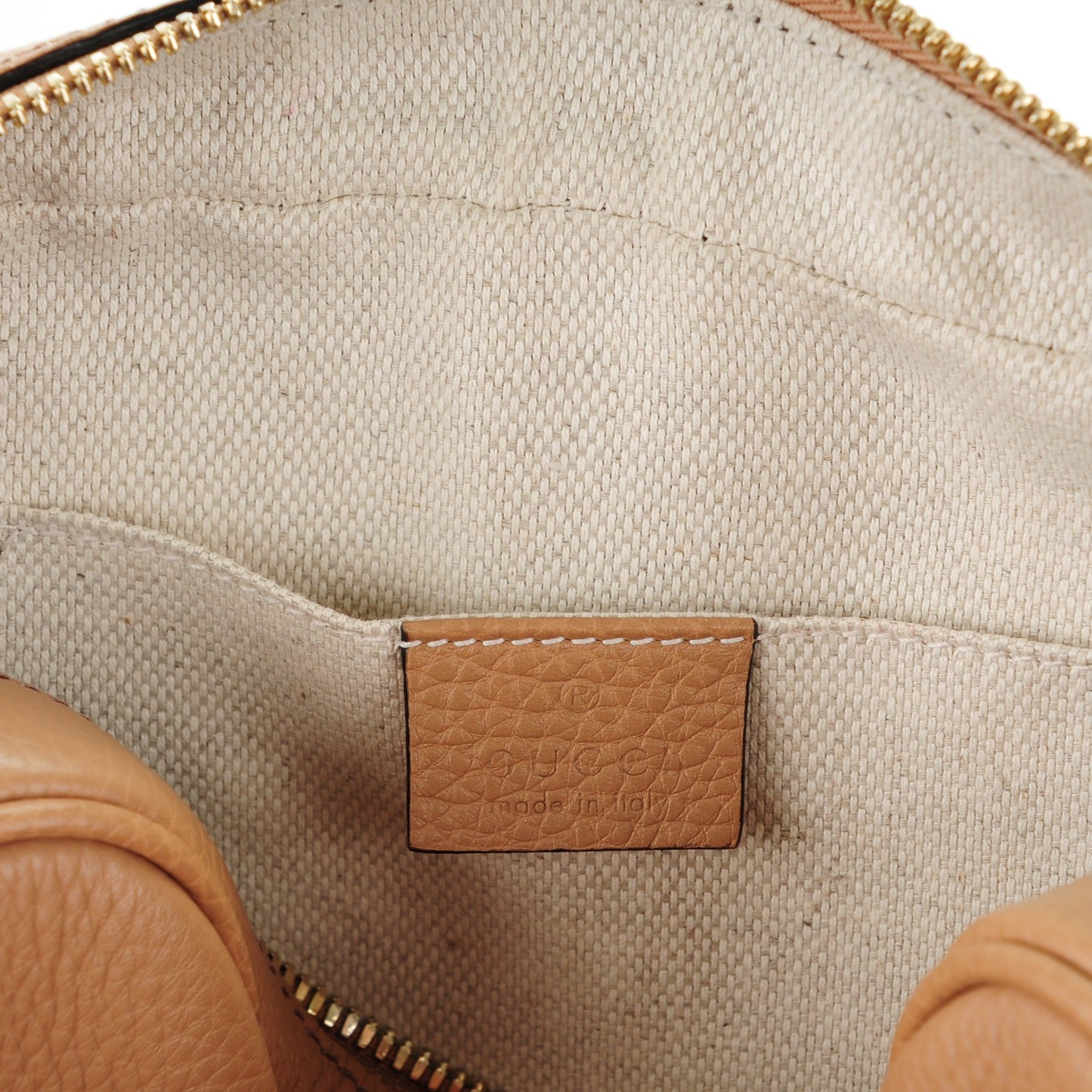 Pebbled Calfskin Small Soho Disco Bag Camelia