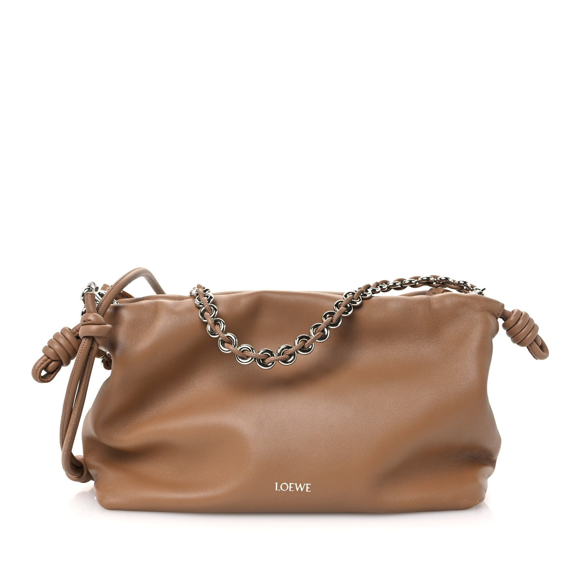 Loewe Mellow Nappa Donut Medium Chain Flamenco Knot Clutch Mocha 1 of 10