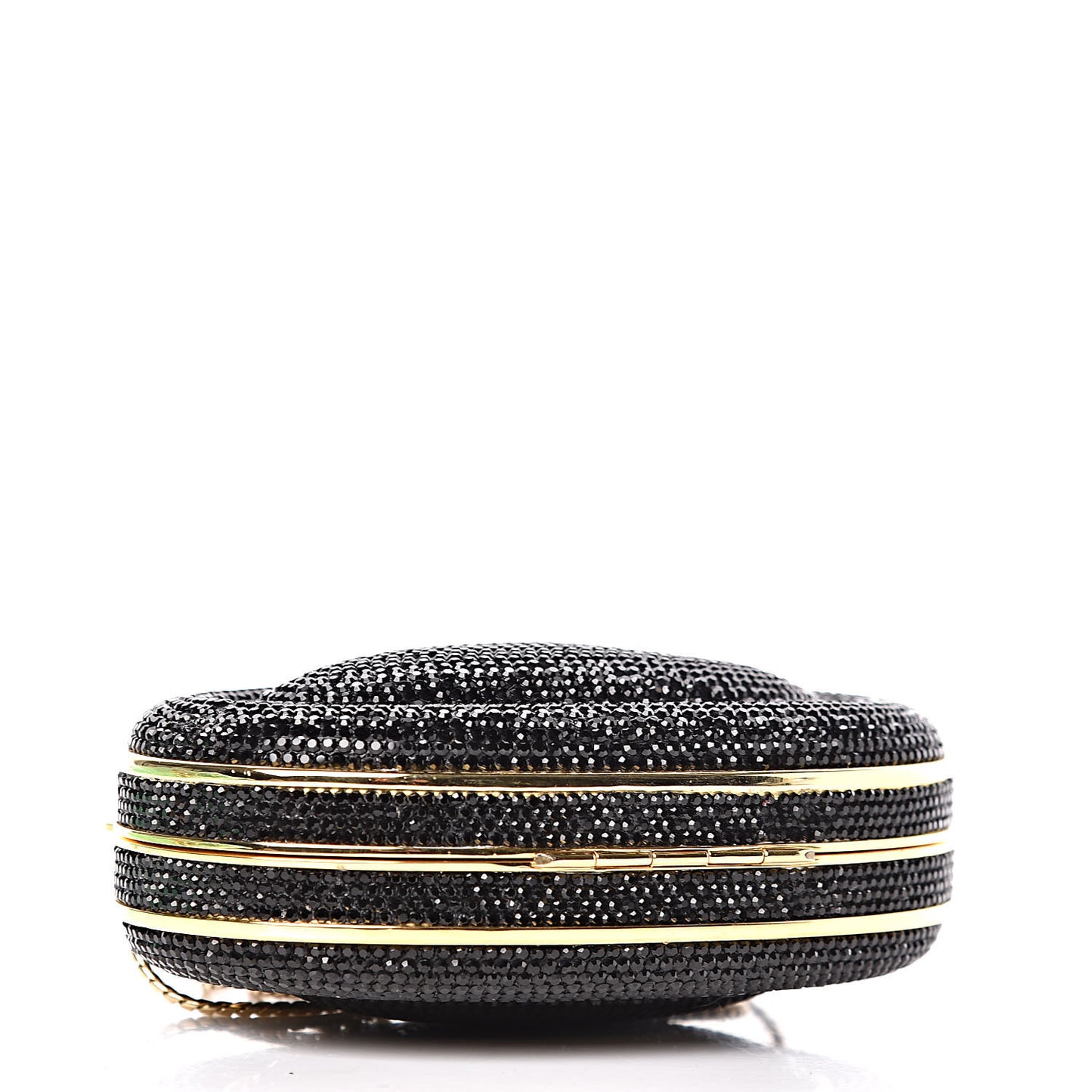 Swarovski Crystal Minaudiere Clutch Black Gold