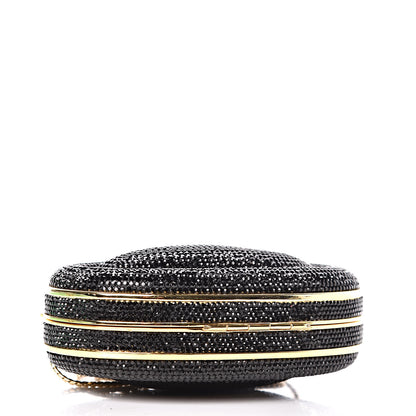 Judith Leiber Swarovski Crystal Minaudiere Clutch Black Gold 4 of 14