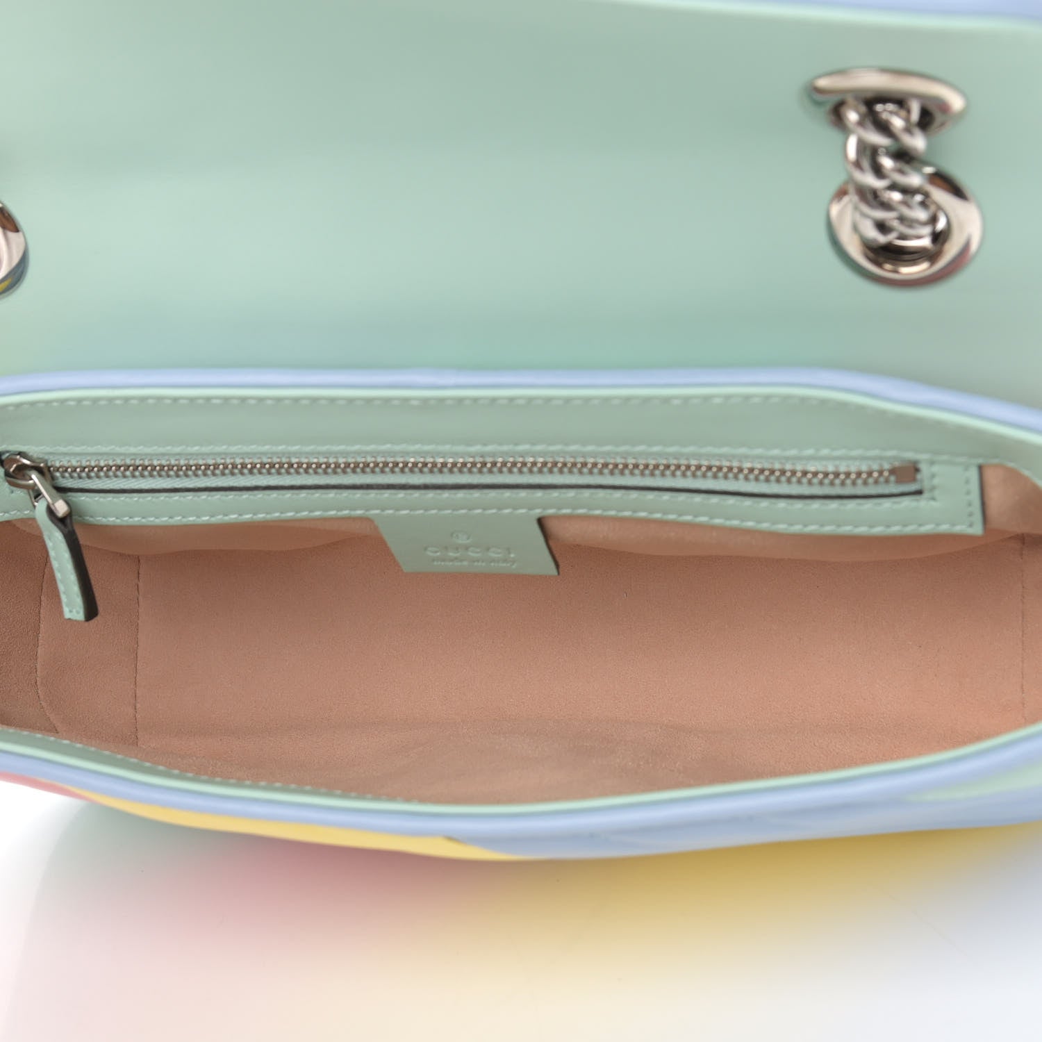 Gucci Calfskin Matelasse Diagonal Small GG Marmont Shoulder Bag Multicolor Pastel 5 of 11