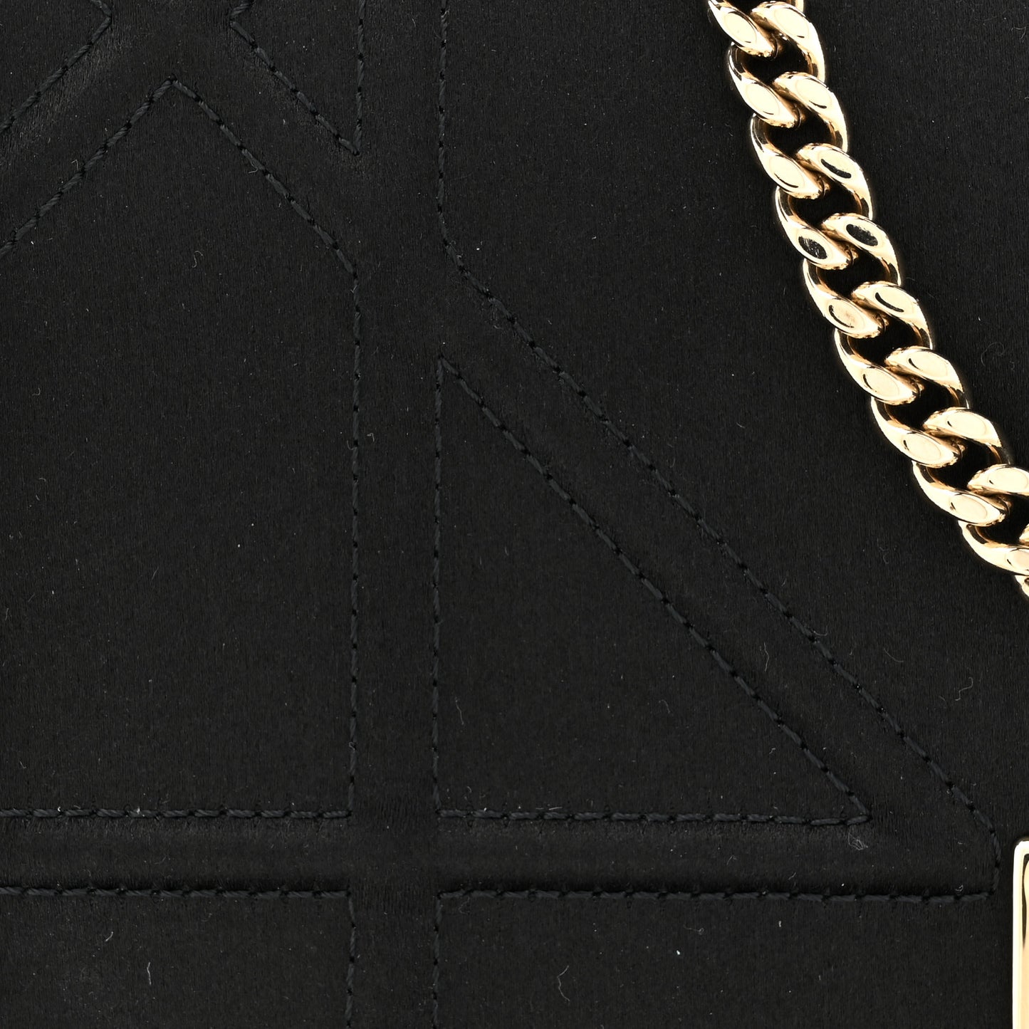 Satin Diorama Wallet on Chain Pouch Black