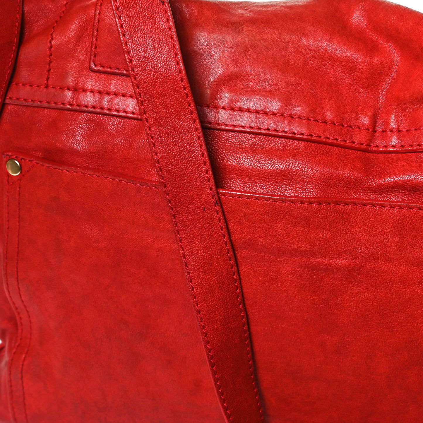 Lambskin PS1 Extra Large Satchel Lipstick Red