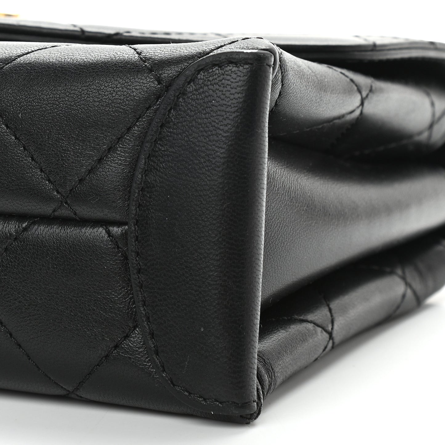 Lambskin Quilted Mini Trendy Spirit Top Handle Flap Black