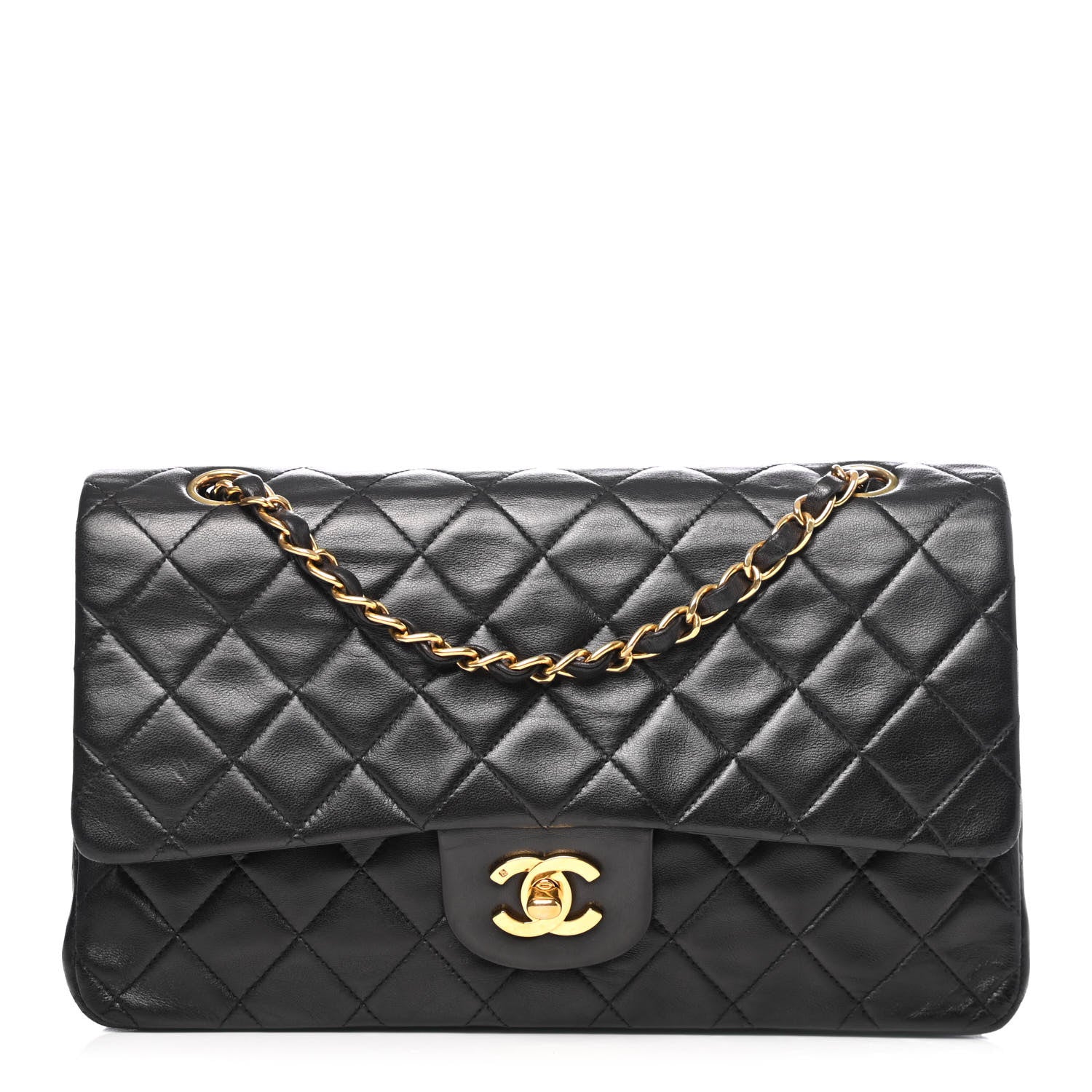 Chanel Lambskin Quilted Medium Double Flap Black 1 of 4