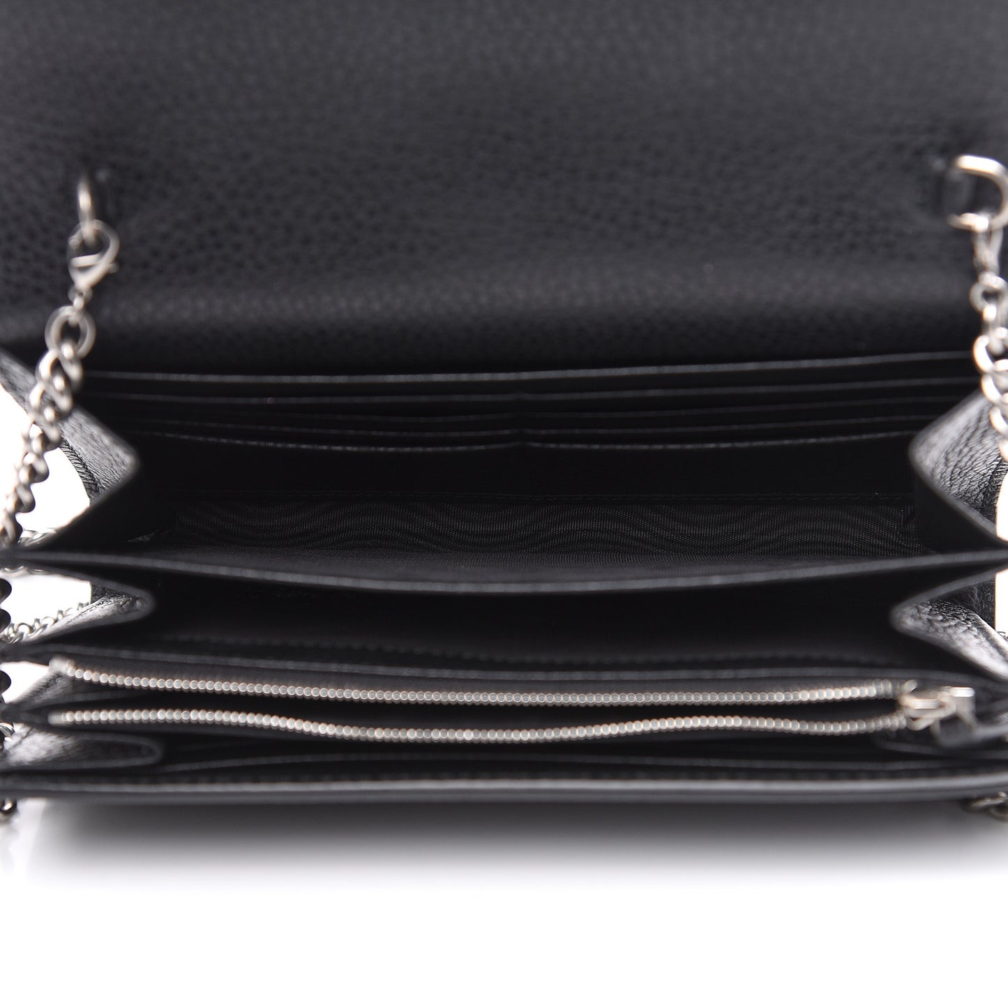 Calfskin Mini Dionysus Chain Wallet Black