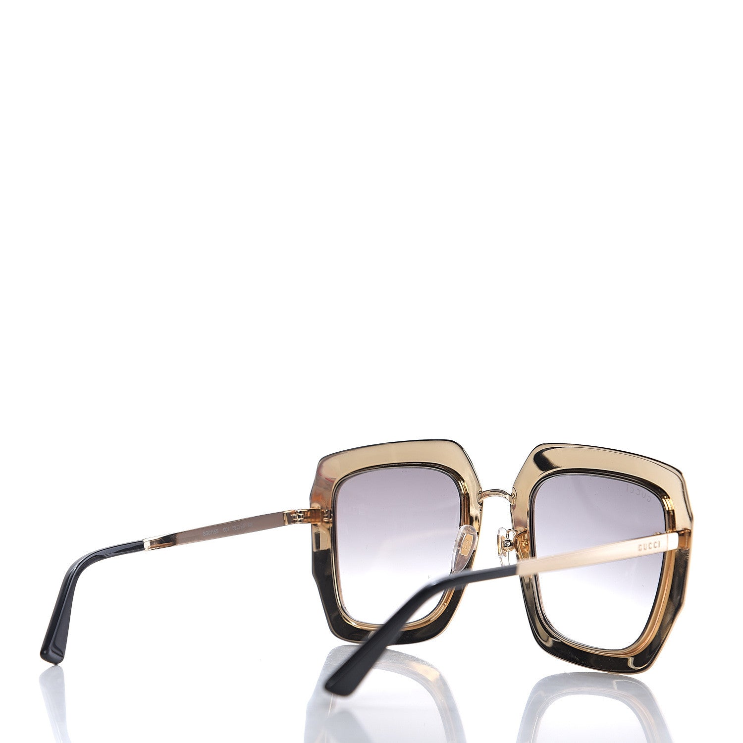 Gucci Metal Acetate Crystal Oversize GG0115S Sunglasses Gold 4 of 7
