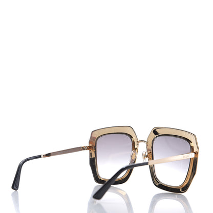 Gucci Metal Acetate Crystal Oversize GG0115S Sunglasses Gold 4 of 7