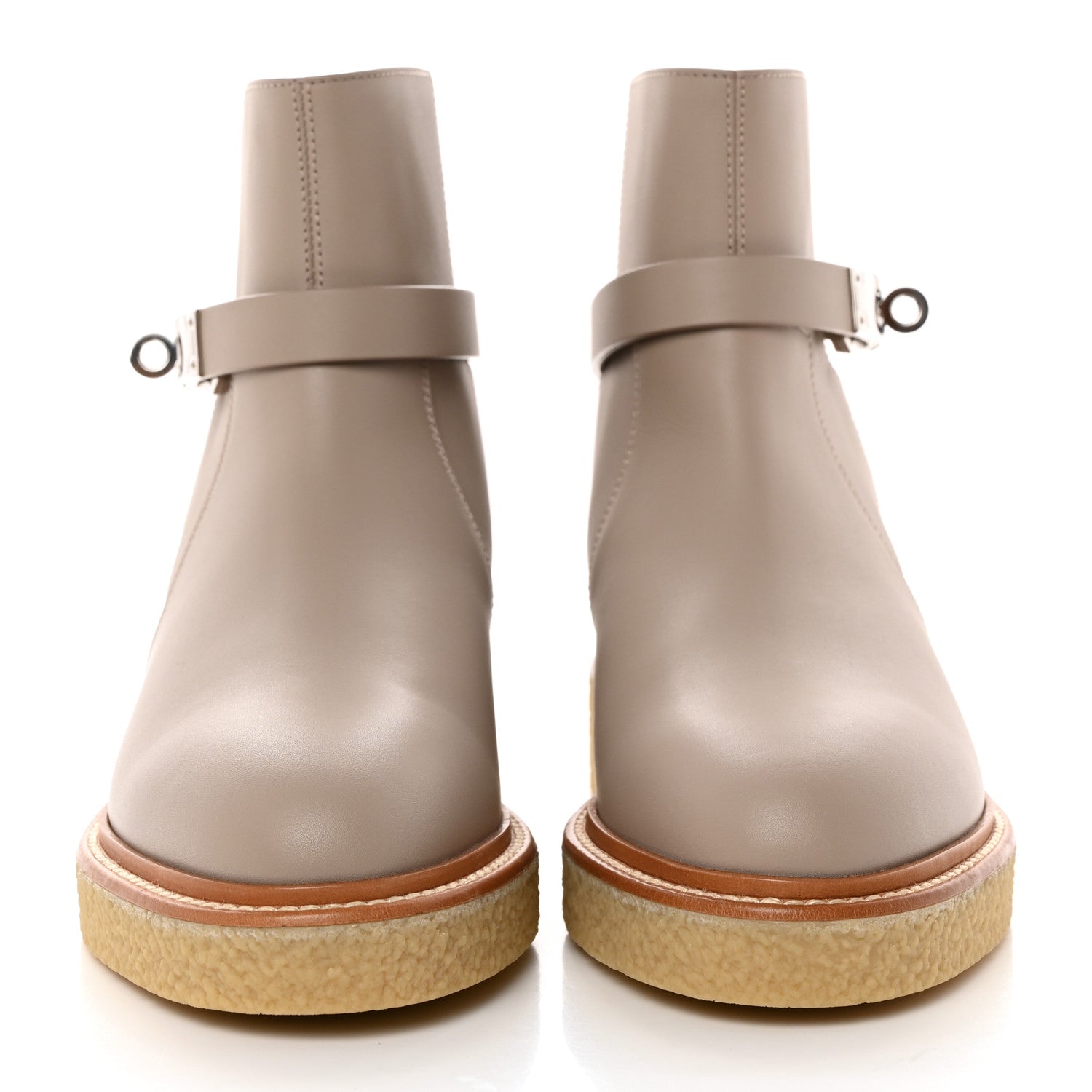 Hermes Calfskin History Ankle Boots 36 Beige Mastic 2 of 8