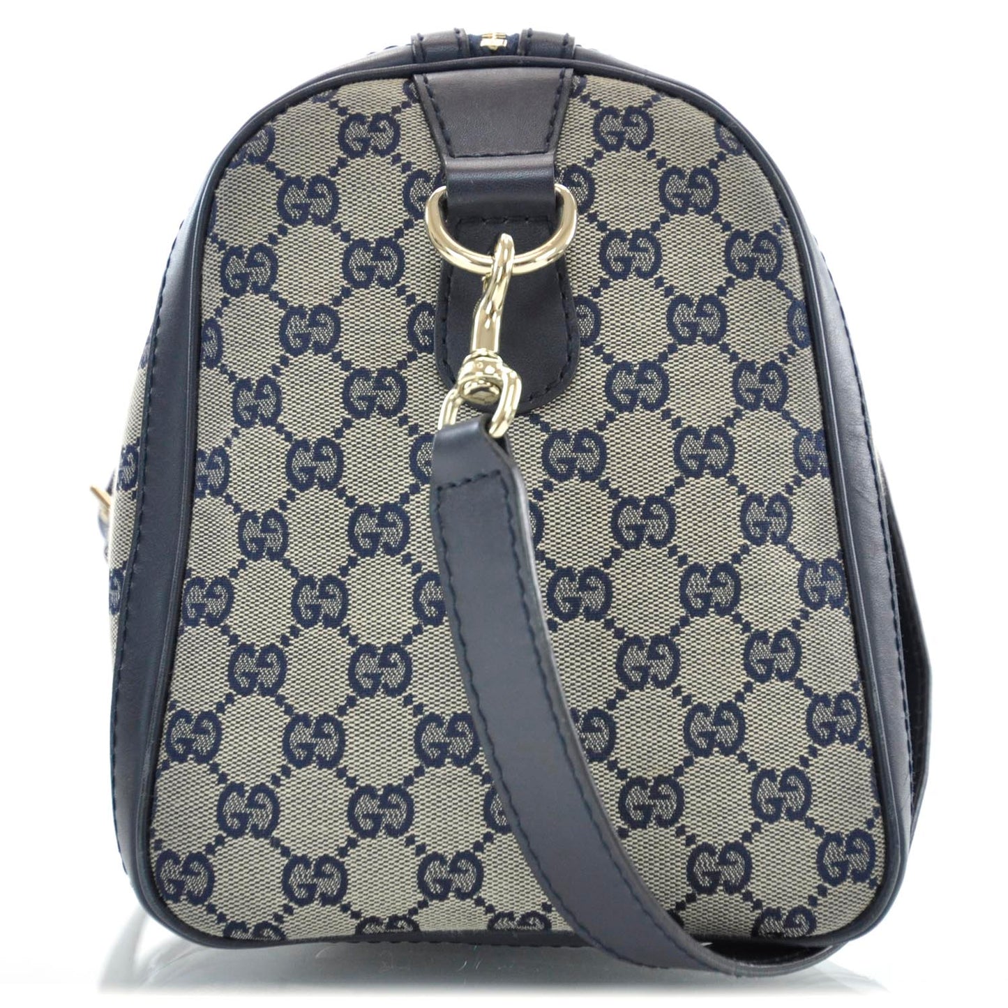 Monogram Selleria Calfskin Vintage Web Medium Boston Beige Blue