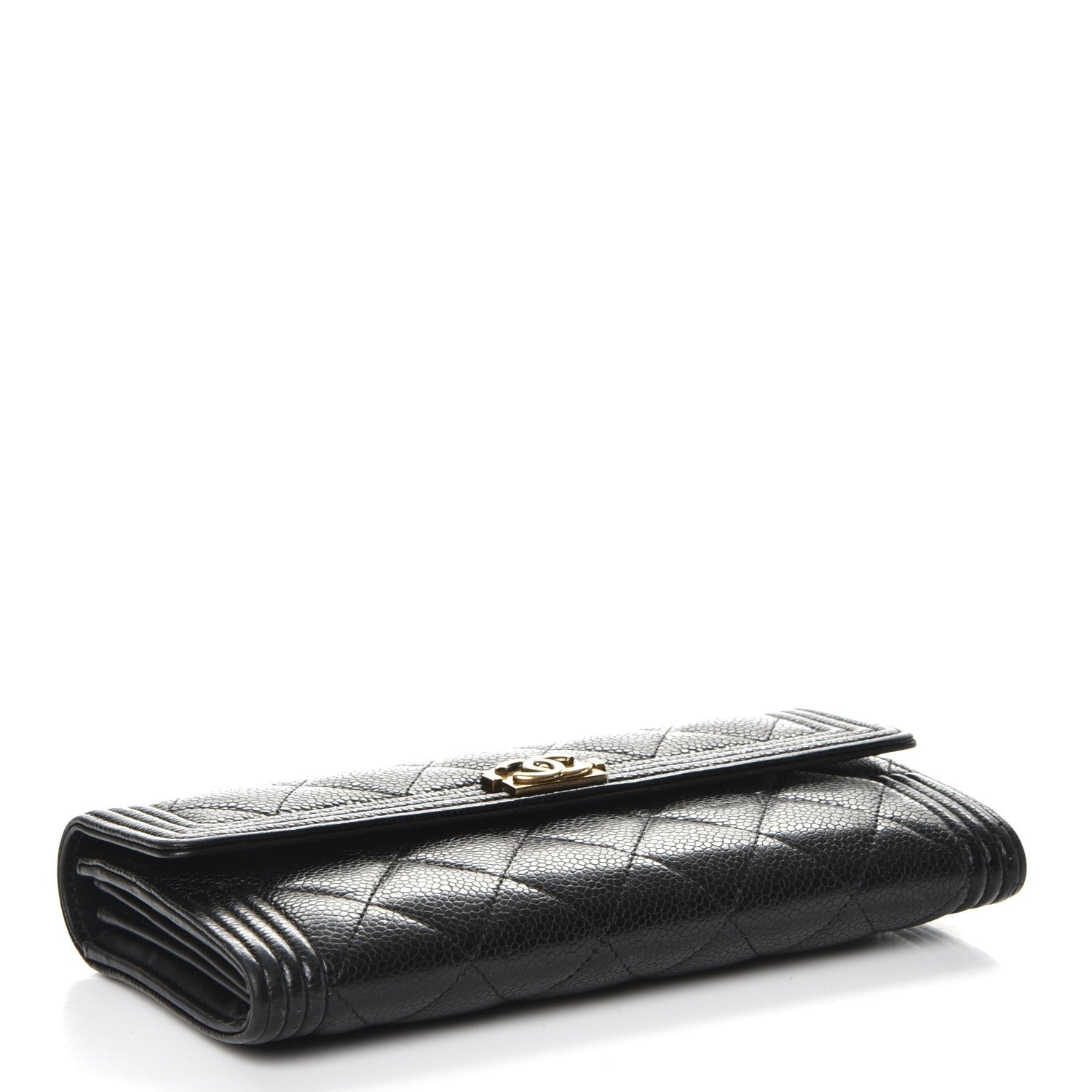 Chanel Caviar Quilted Boy Flap Wallet Black 4 of 12