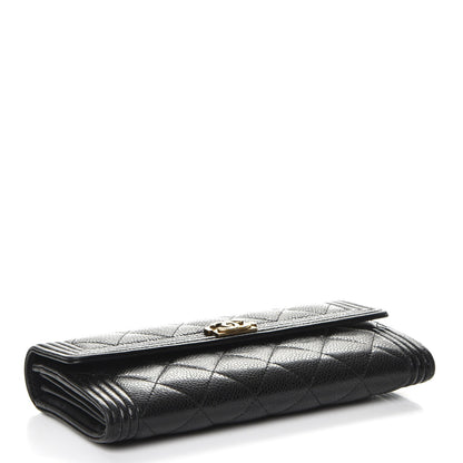 Chanel Caviar Quilted Boy Flap Wallet Black 4 of 12