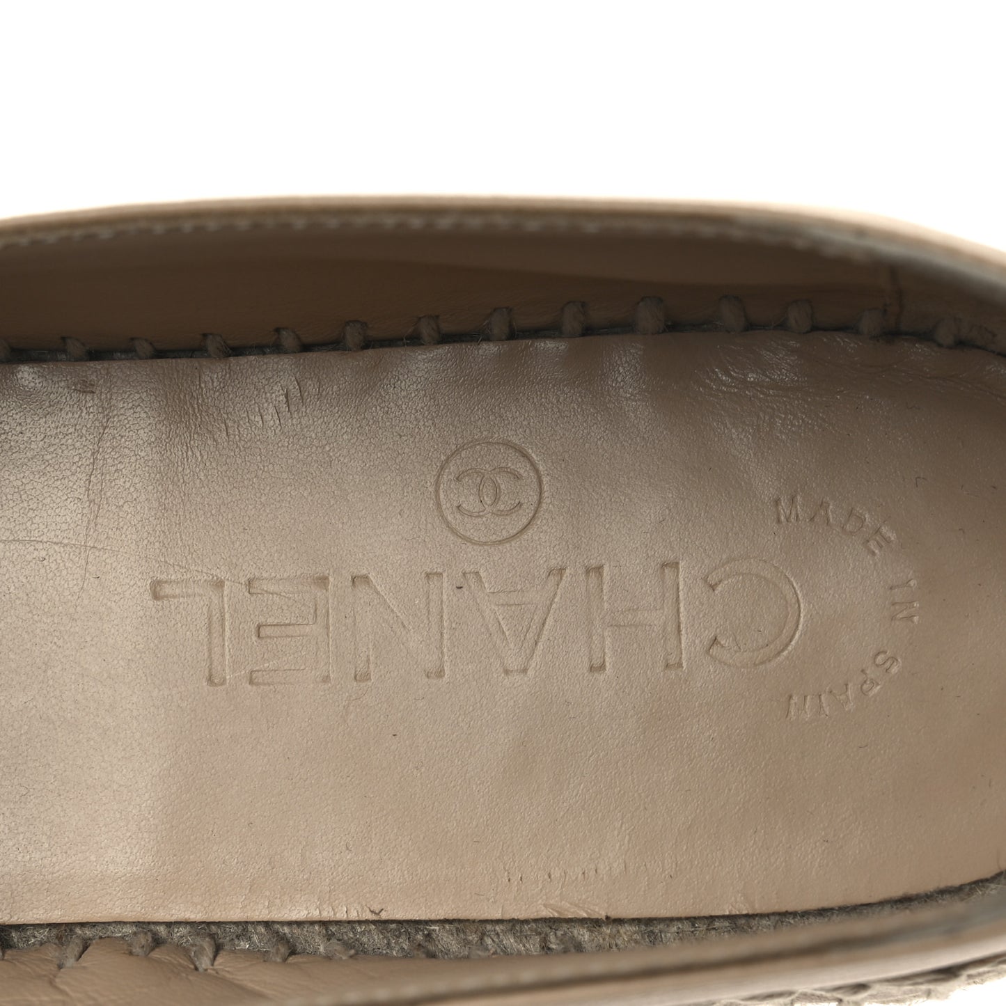 Lambskin CC Espadrilles 39 Beige Black